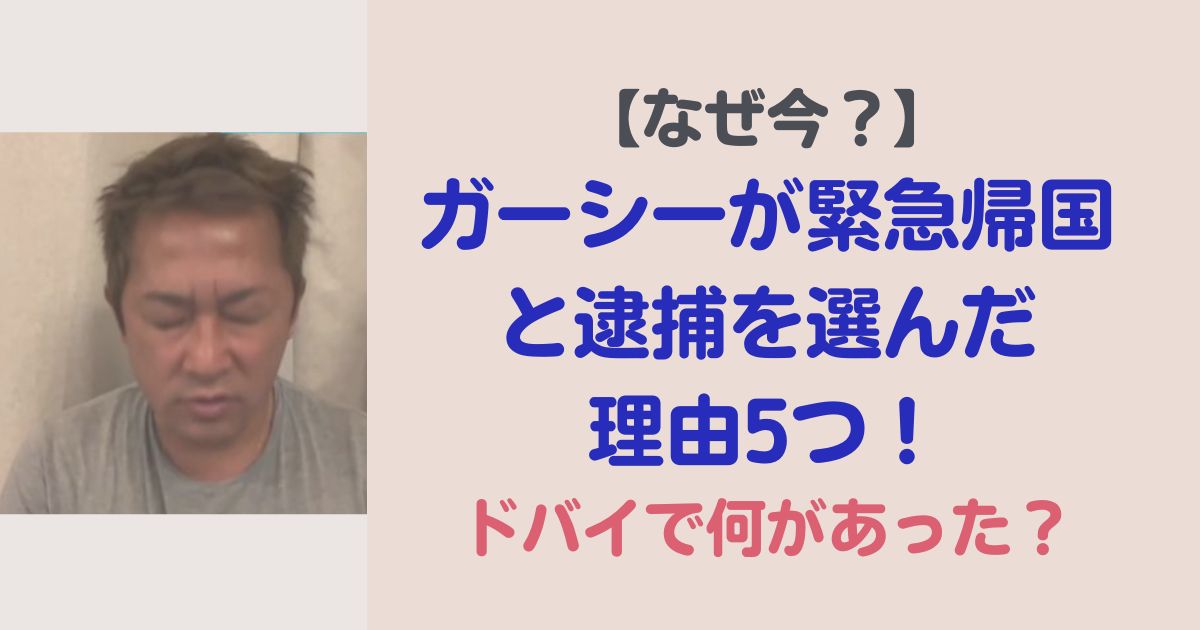 【なぜ今？】ガーシーが緊急帰国と逮捕を選んだ理由5つ！ドバイで何があった？